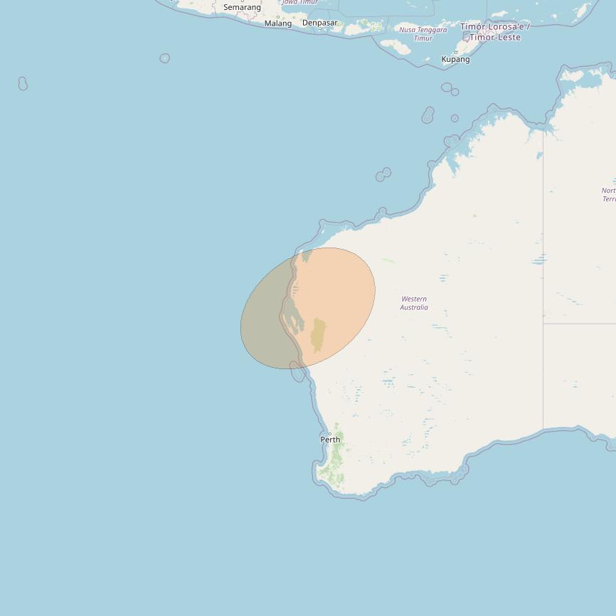 NBN-Co 1B at 145° E downlink Ka-band W086 Spot beam coverage map