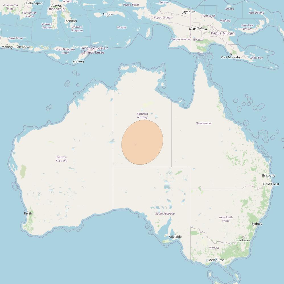 NBN-Co 1B at 145° E downlink Ka-band W089 Spot beam coverage map