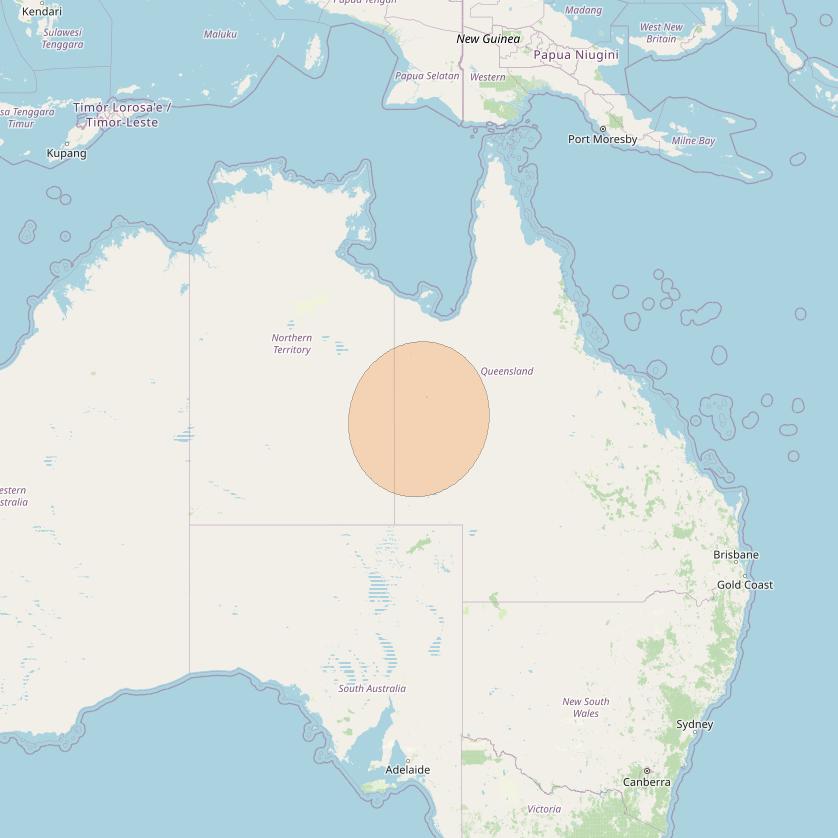 NBN-Co 1B at 145° E downlink Ka-band W090 Spot beam coverage map