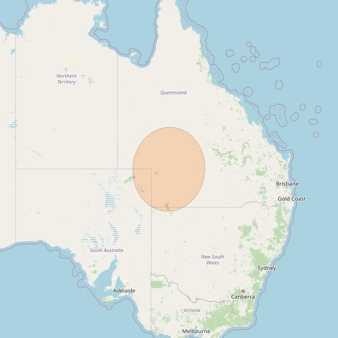 NBN-Co 1B at 145° E downlink Ka-band W096 Spot beam coverage map