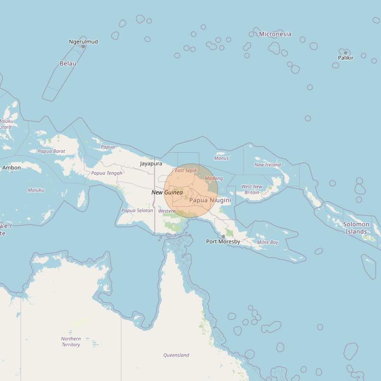 JCSat 1C at 150° E downlink Ka-band S14 (Highlands3/RHCP/A) User Spot beam coverage map