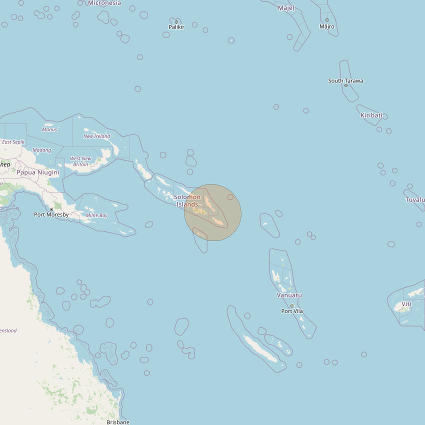 JCSat 1C at 150° E downlink Ka-band S22 (Solomon/RHCP/A) User Spot beam coverage map