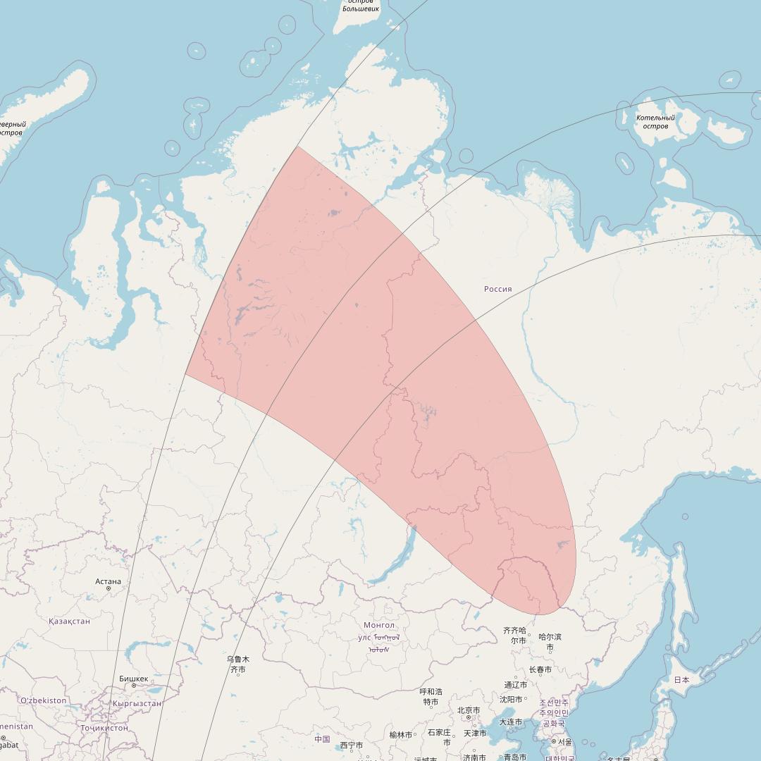 JCSat 1C at 150° E downlink Ku-band User Spot23 beam coverage map