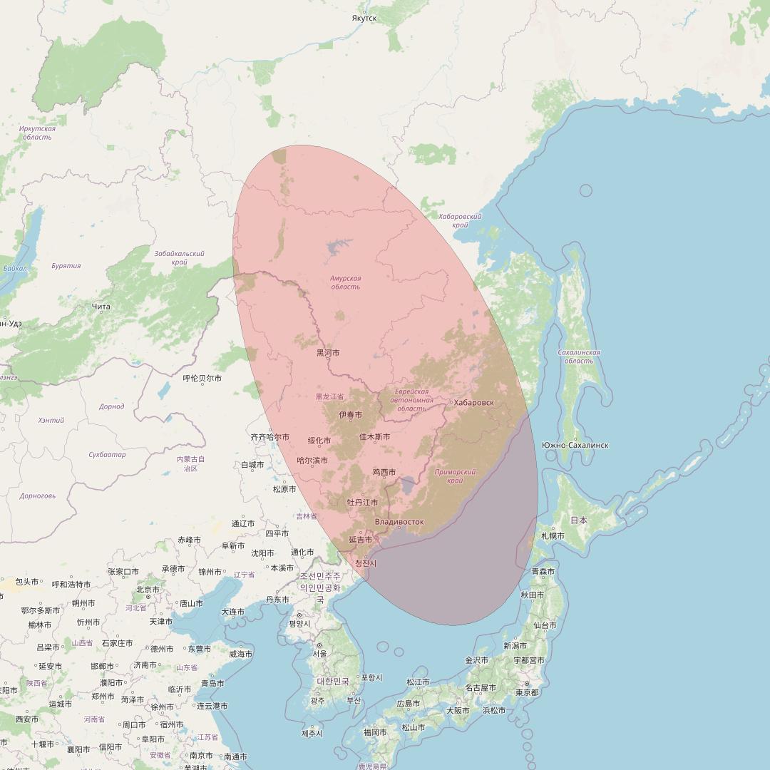 JCSat 1C at 150° E downlink Ku-band User Spot24 beam coverage map