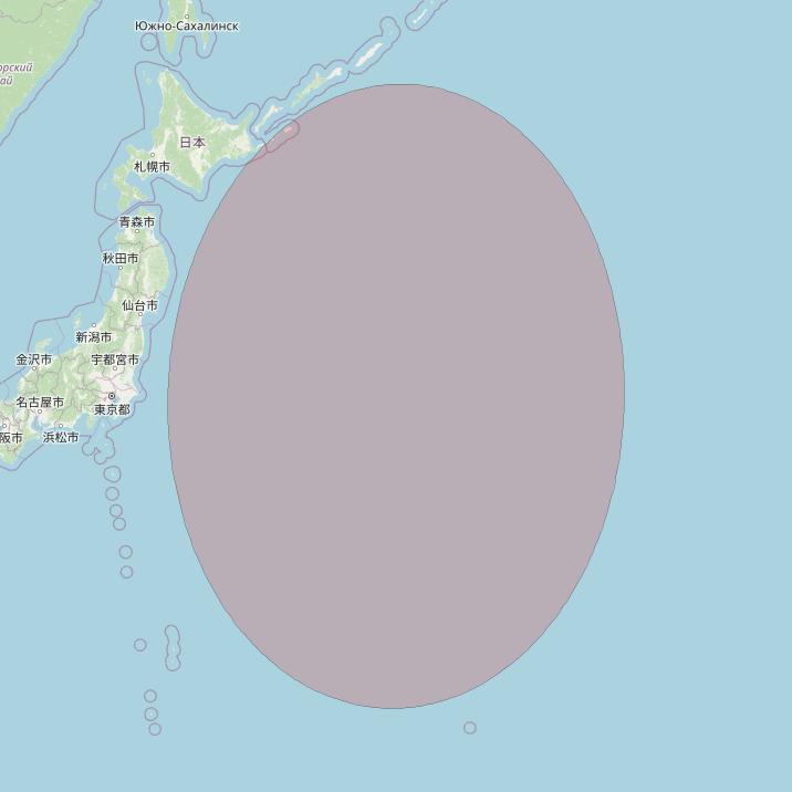 JCSat 1C at 150° E downlink Ku-band User Spot29 beam coverage map