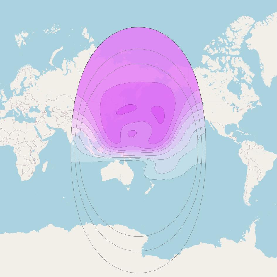 ABS-6 at 159° E downlink C-band B (even transponders) beam  coverage map