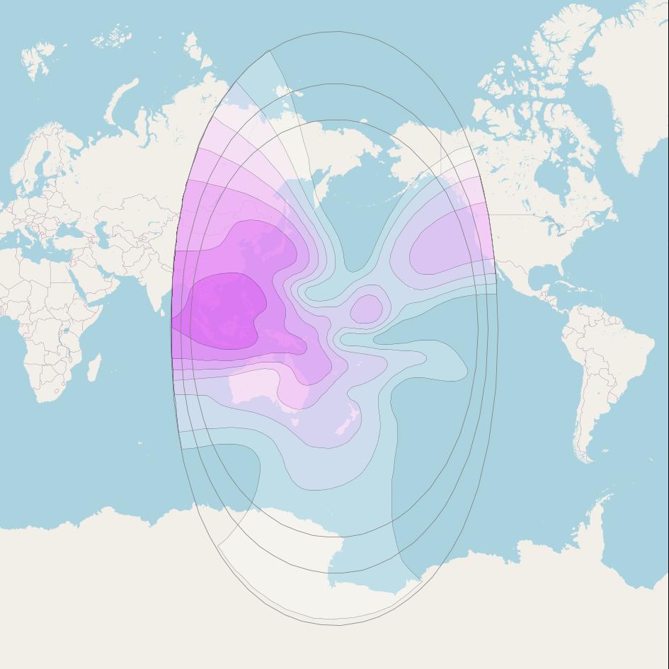 Intelsat 19 at 166° E downlink C-band West Hemi (WHCH) beam coverage map