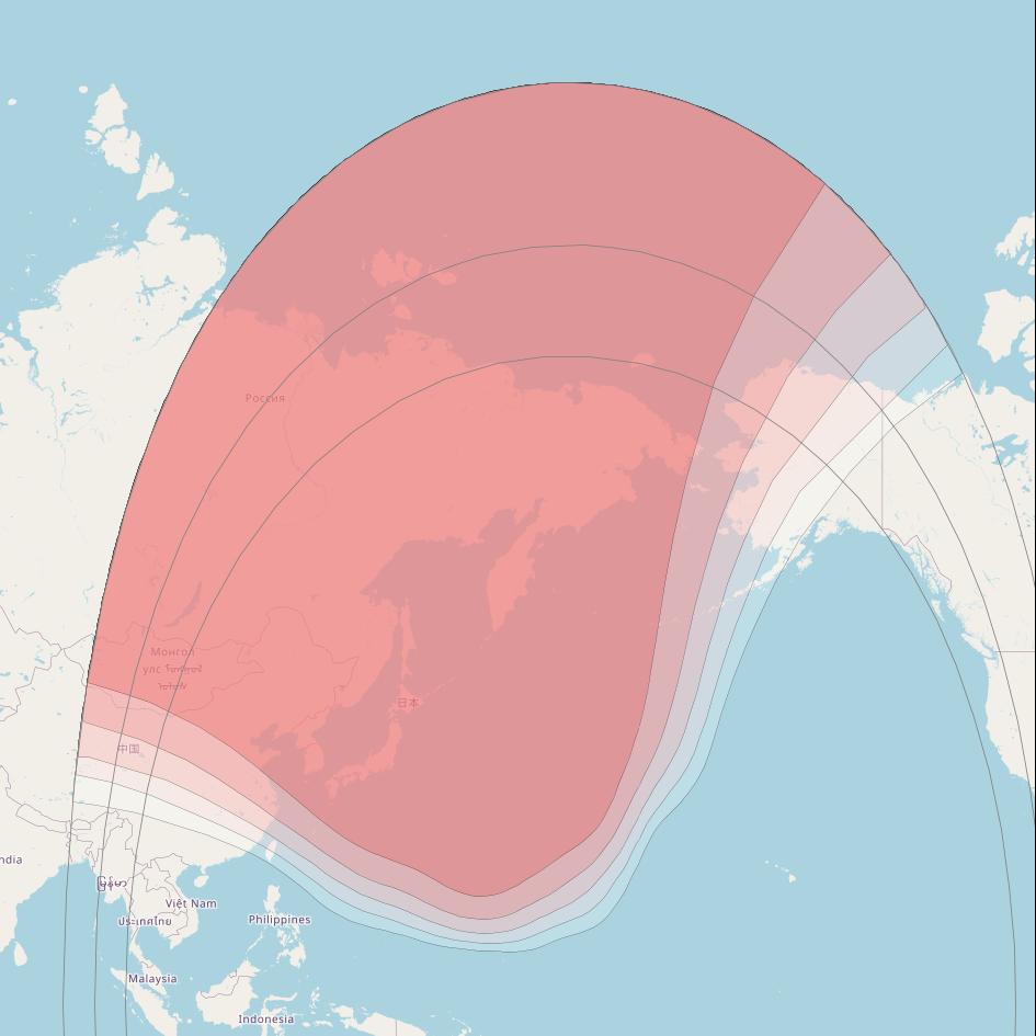 Horizons 3E at 169° E downlink Ku-band Spot P7 beam coverage map