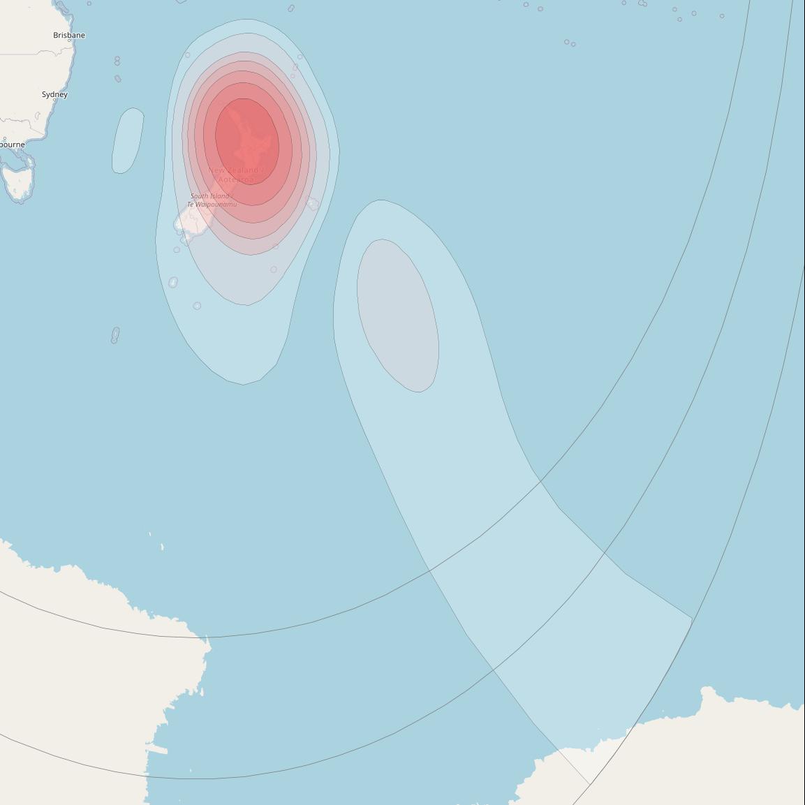 Horizons 3E at 169° E downlink Ku-band T10 Spot beam coverage map