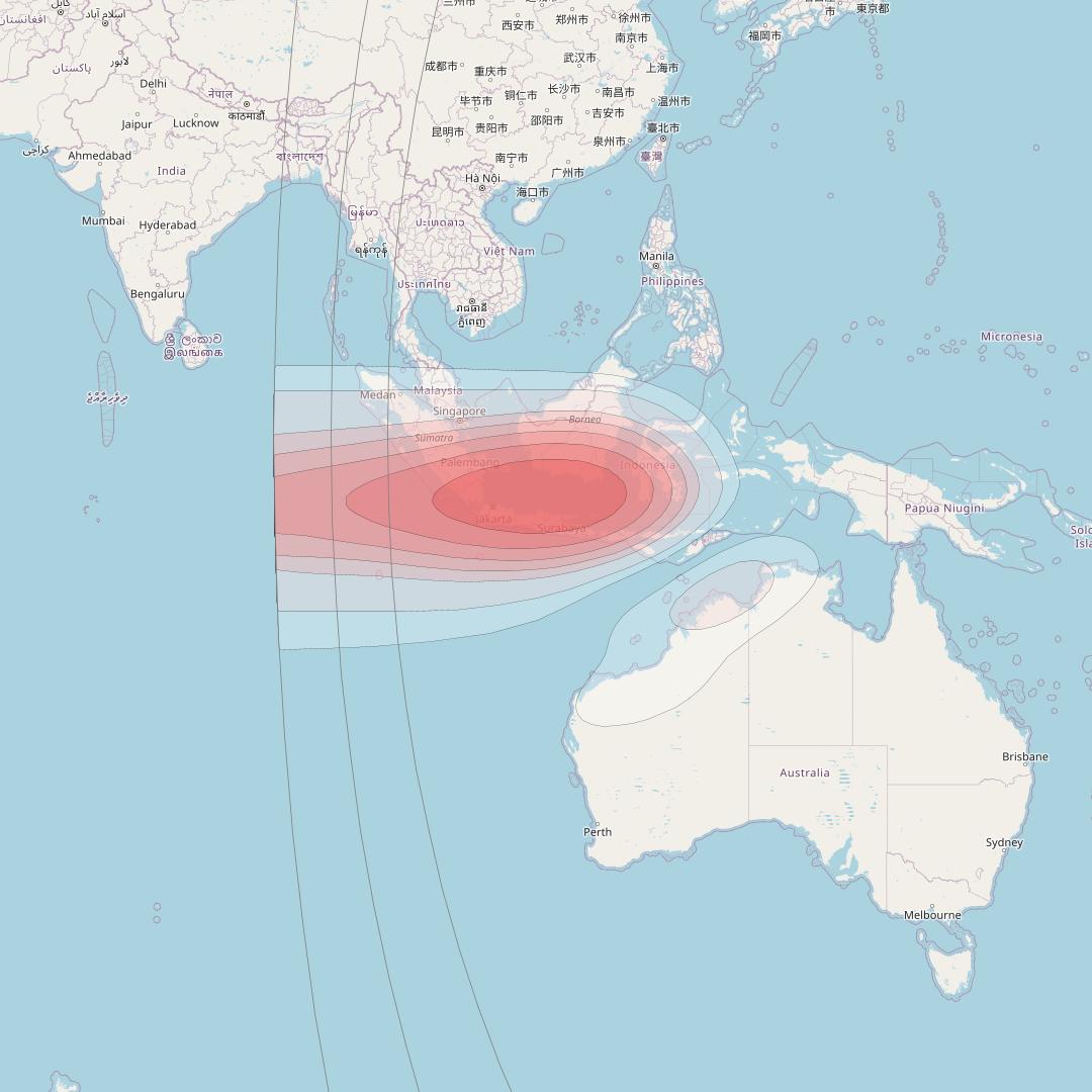 Horizons 3E at 169° E downlink Ku-band T6 Spot beam coverage map