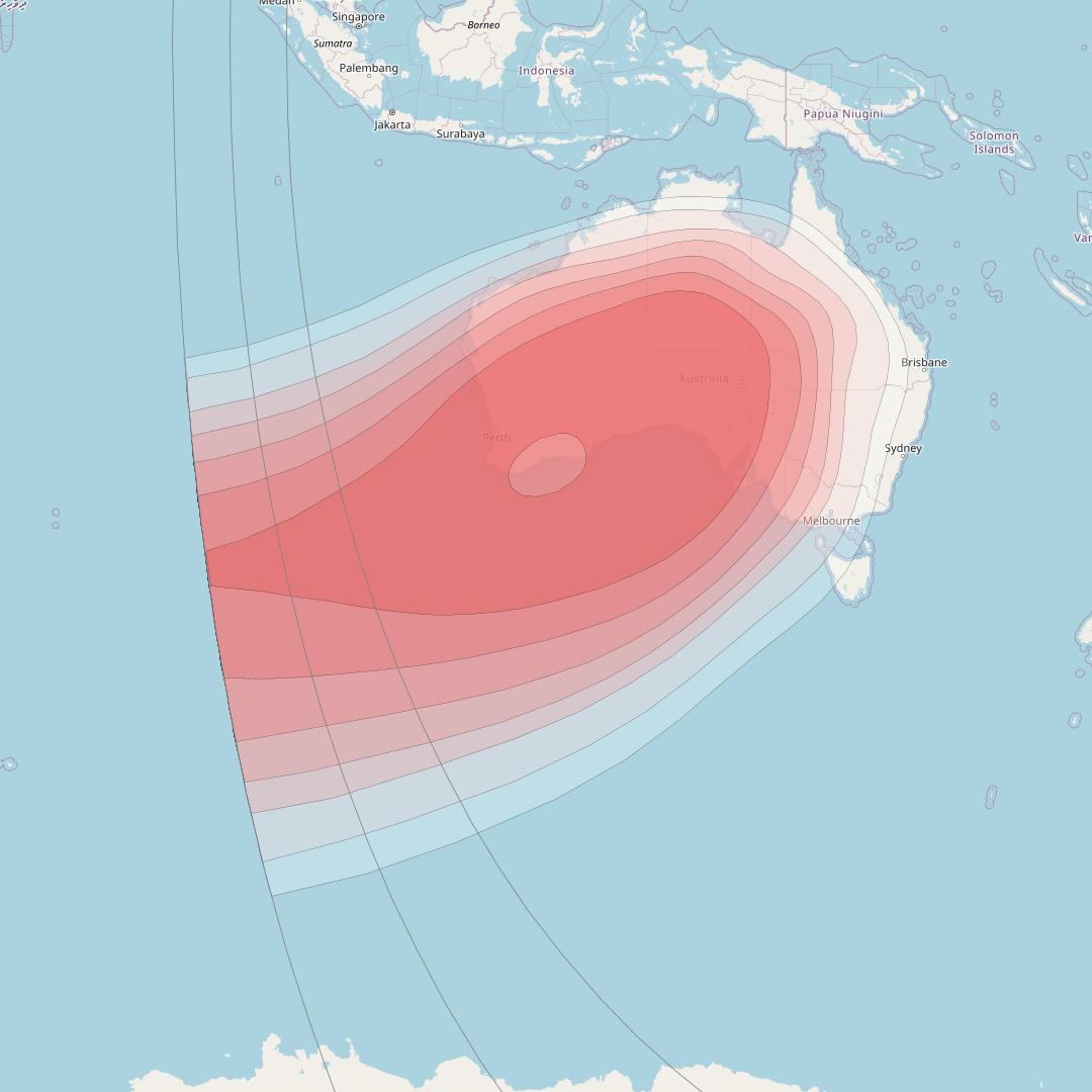 Horizons 3E at 169° E downlink Ku-band U12 Spot beam coverage map