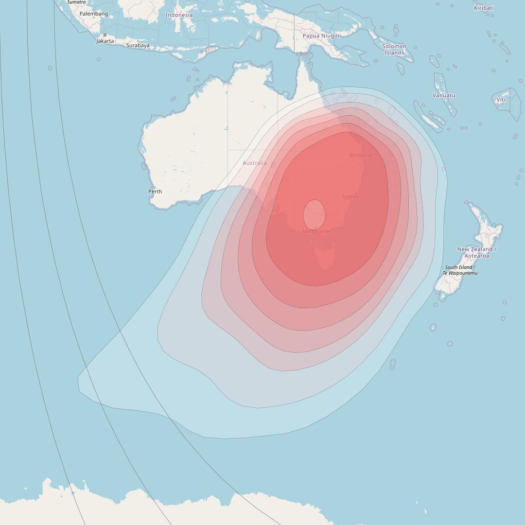 Horizons 3E at 169° E downlink Ku-band U13 Spot beam coverage map