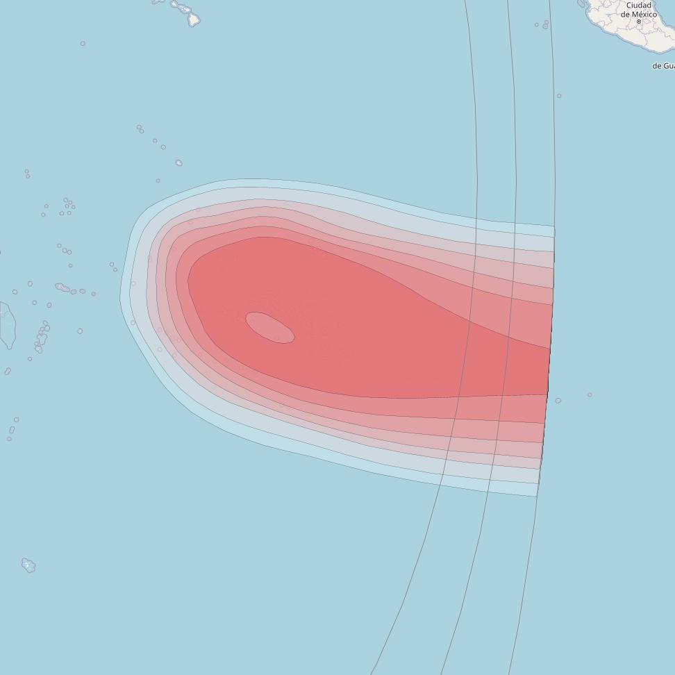 Horizons 3E at 169° E downlink Ku-band U16 Spot beam coverage map