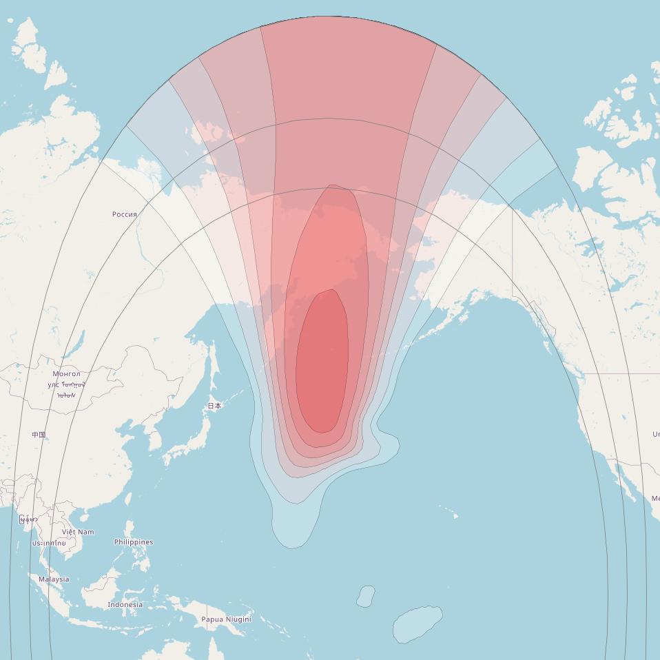 Eutelsat 172B at 172° E downlink Ku-band HTS07 User beam coverage map