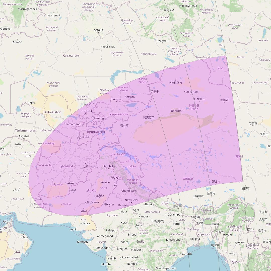 Amos 17 at 17° E downlink C-band Hub 3 beam coverage map