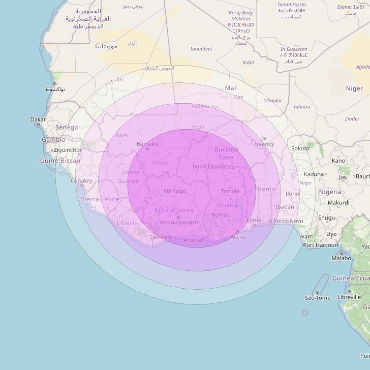 Amos 17 at 17° E downlink C-band S02 User beam coverage map