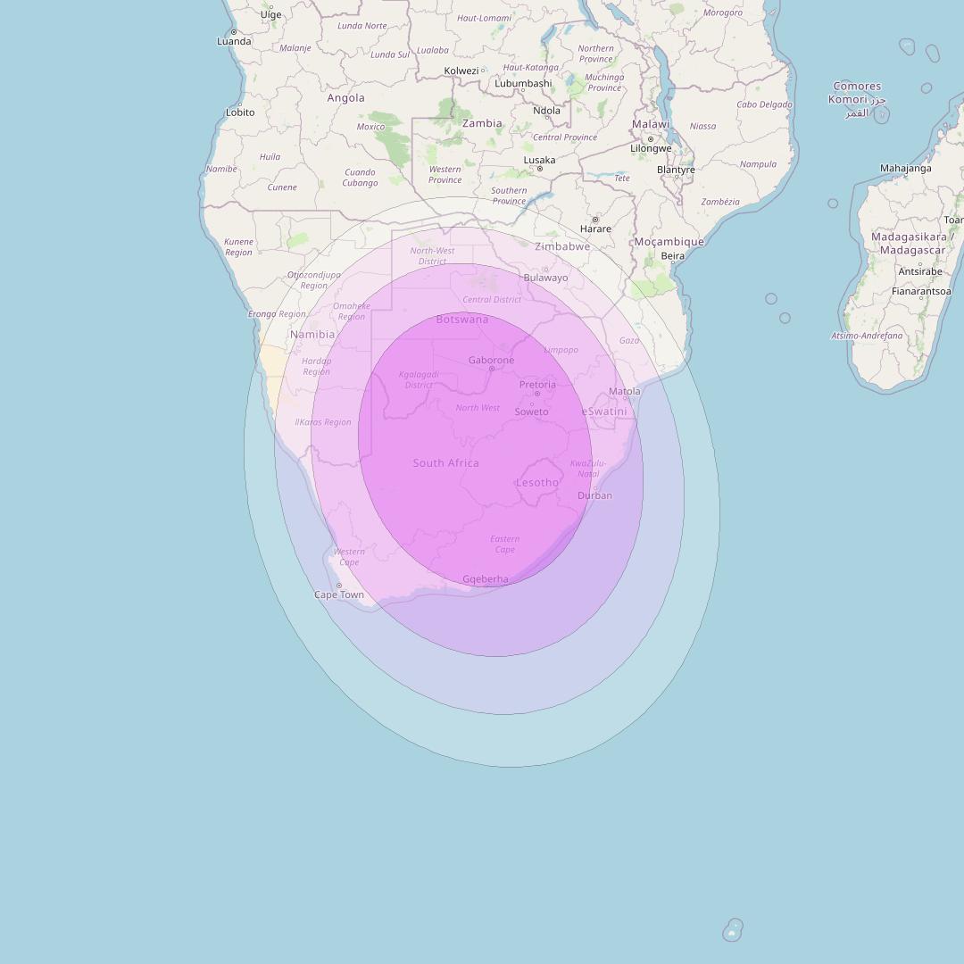 Amos 17 at 17° E downlink C-band S10 User beam coverage map