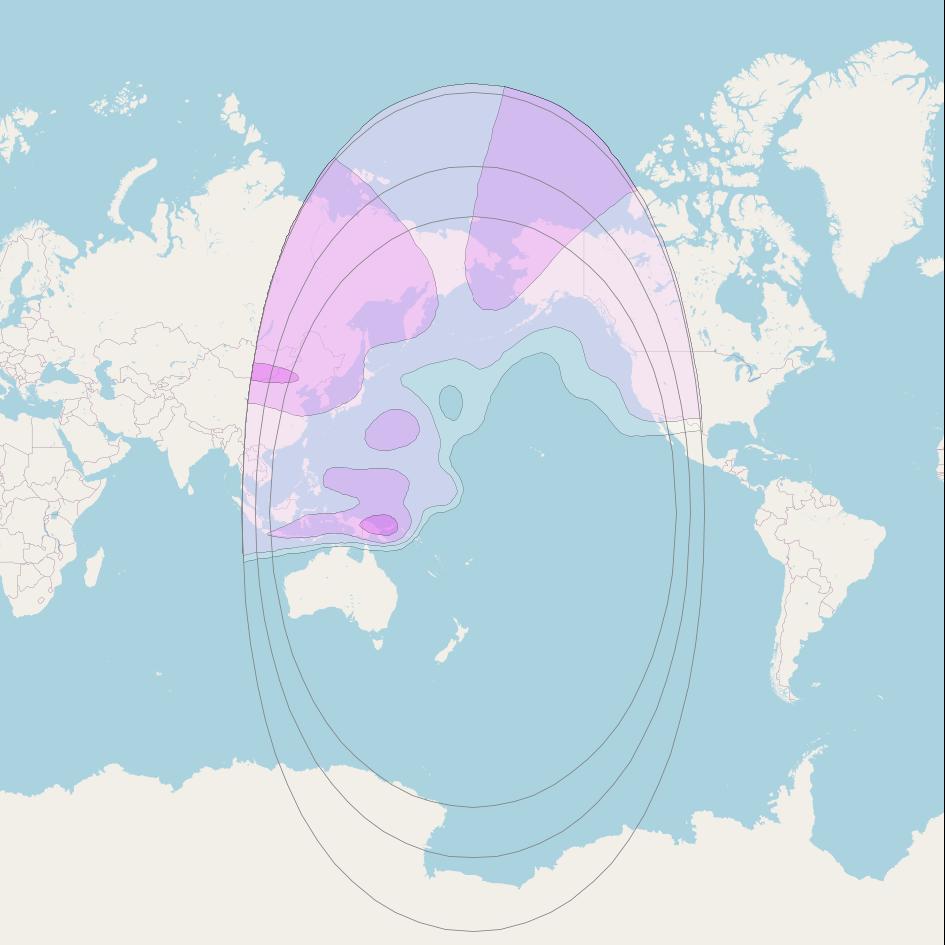 Intelsat 18 at 180° E downlink C-band North Hemi (NHCL) beam coverage map