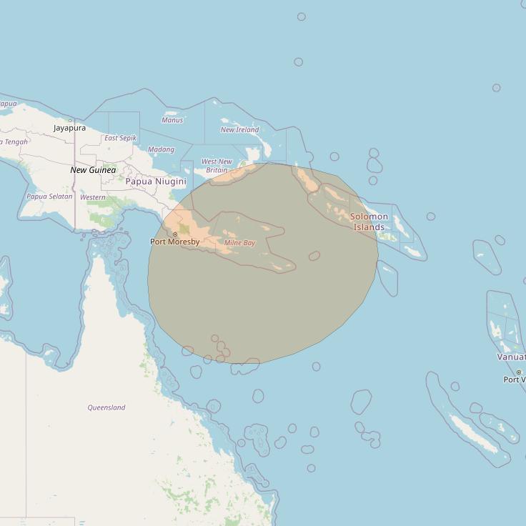 Inmarsat GX3 at 180° E downlink Ka-band S14DL Spot beam coverage map