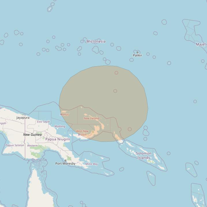 Inmarsat GX3 at 180° E downlink Ka-band S15DL Spot beam coverage map