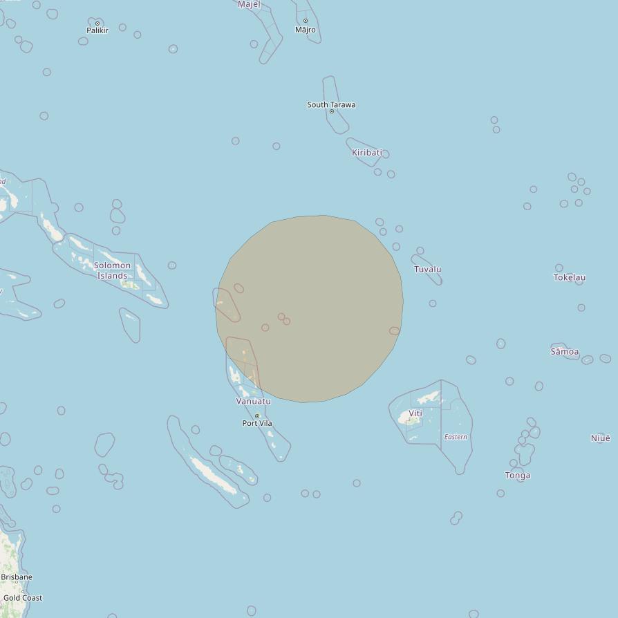 Inmarsat GX3 at 180° E downlink Ka-band S32DL Spot beam coverage map