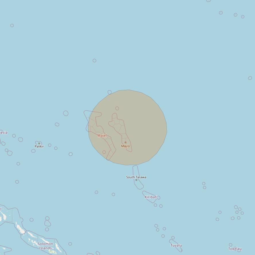 Inmarsat GX3 at 180° E downlink Ka-band S34DL Spot beam coverage map