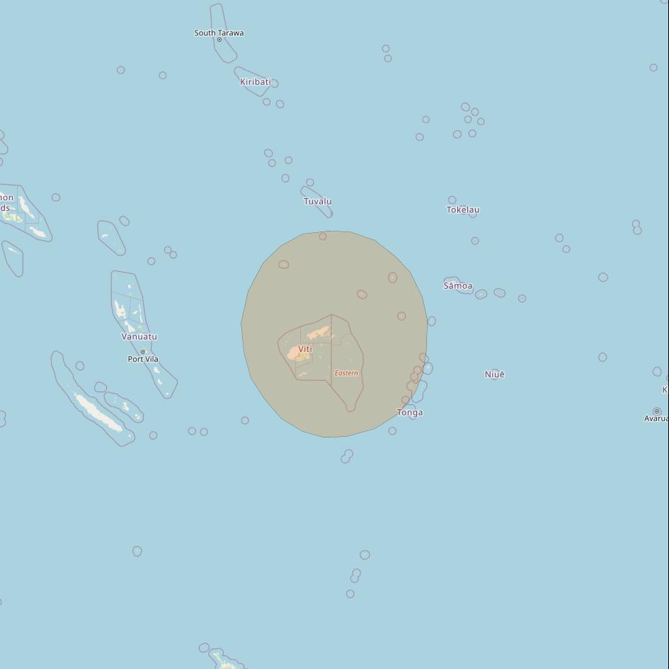 Inmarsat GX3 at 180° E downlink Ka-band S42DL Spot beam coverage map