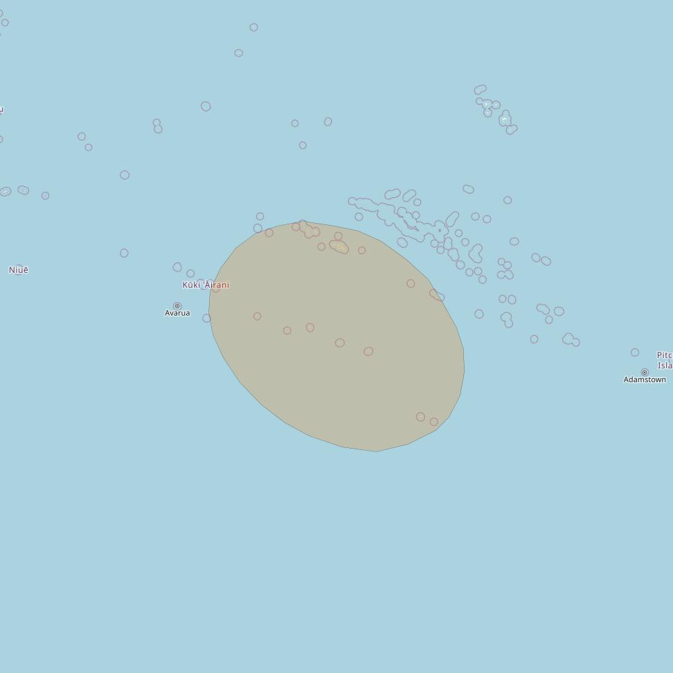 Inmarsat GX3 at 180° E downlink Ka-band S69DL Spot beam coverage map