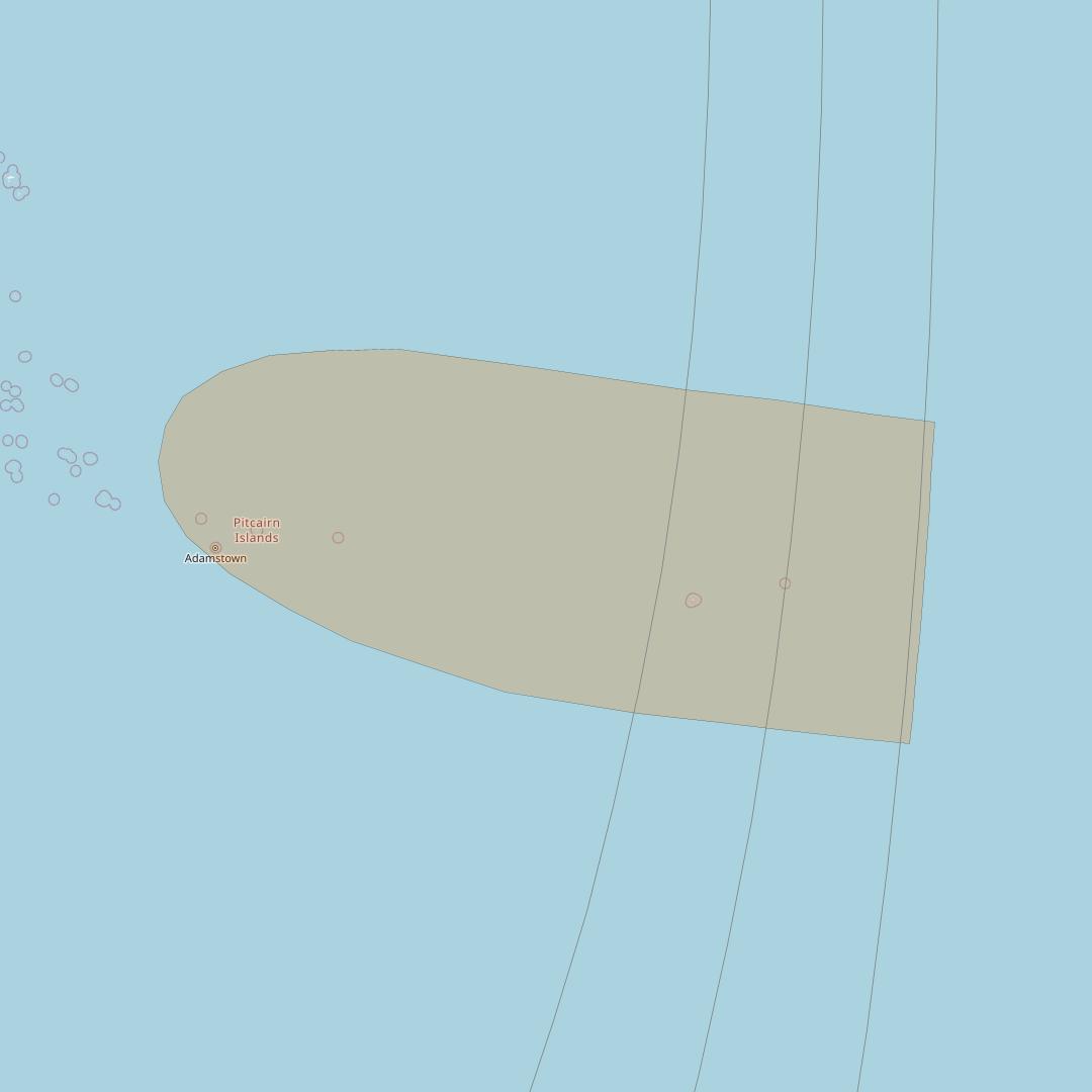 Inmarsat GX3 at 180° E downlink Ka-band S83DL Spot beam coverage map