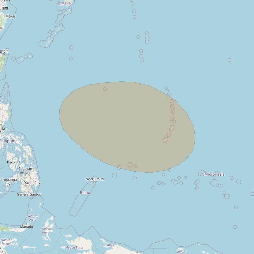 Inmarsat GX3 at 180° E downlink Ka-band S9DL Spot beam coverage map