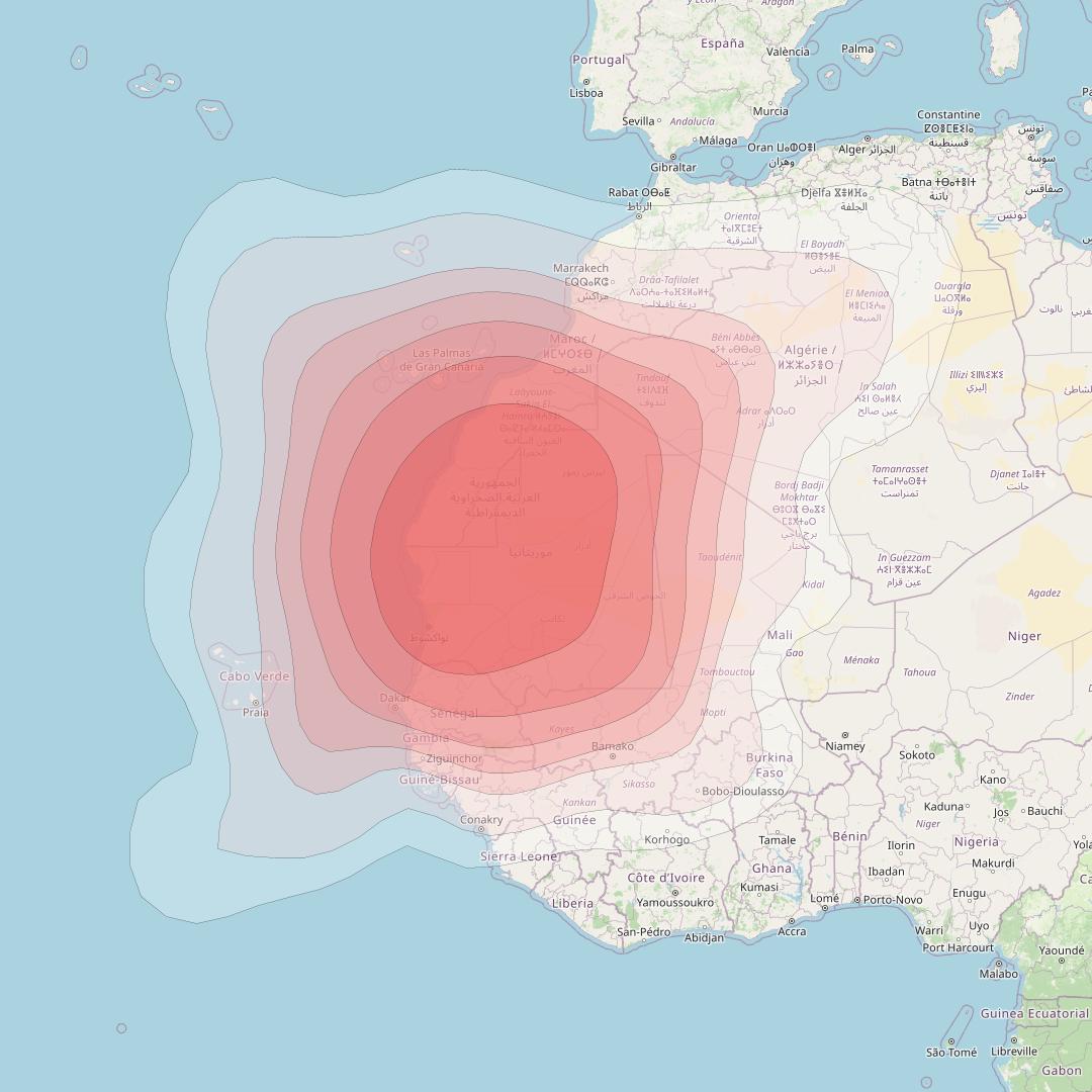 Intelsat 37e at 18° W downlink Ku-band Spot11 User beam coverage map