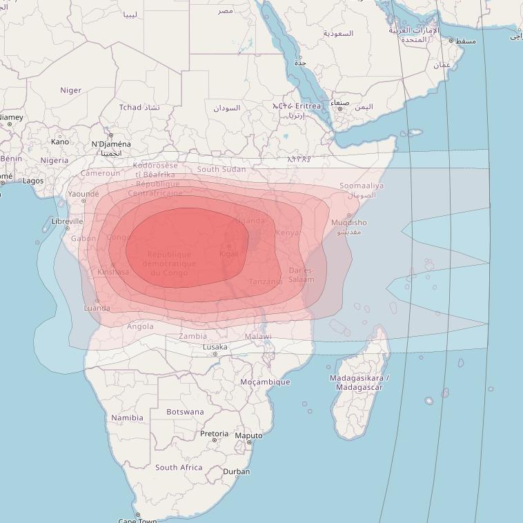 Intelsat 37e at 18° W downlink Ku-band Spot28 User beam coverage map