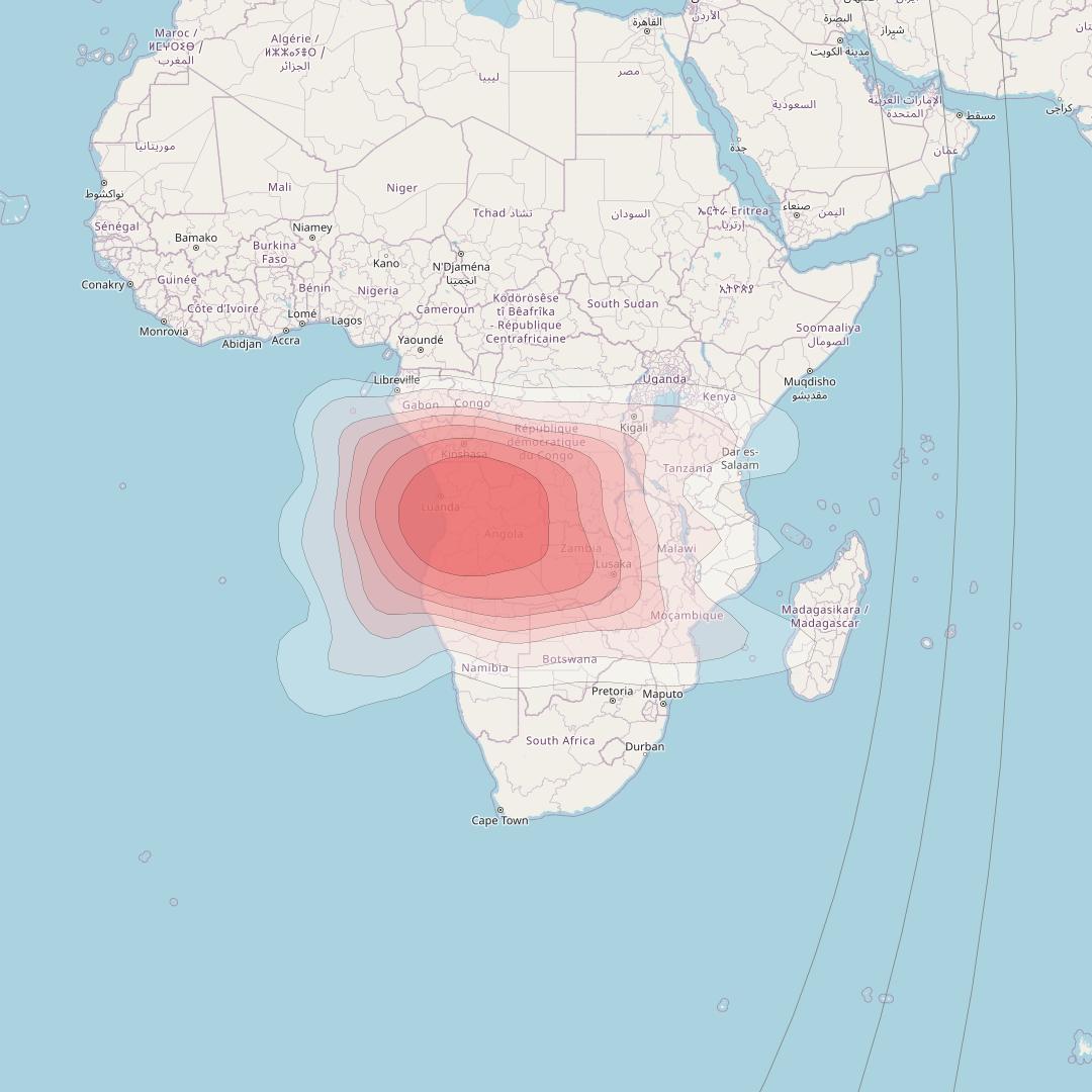 Intelsat 37e at 18° W downlink Ku-band Spot30 User beam coverage map