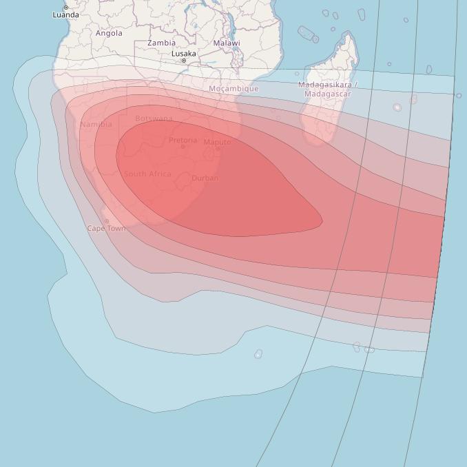 Intelsat 37e at 18° W downlink Ku-band Spot35 User beam coverage map