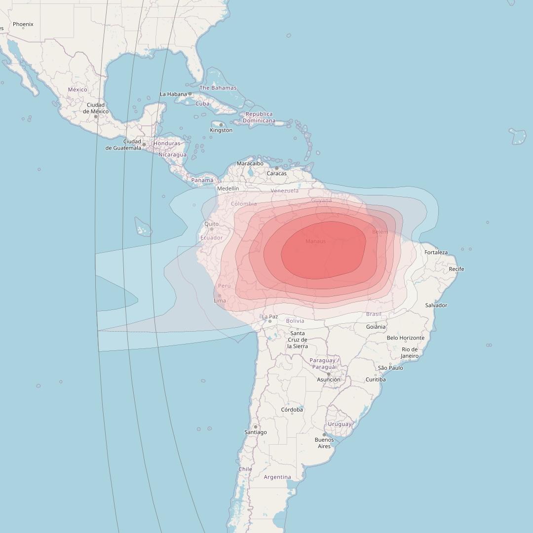 Intelsat 37e at 18° W downlink Ku-band Spot43 User beam coverage map