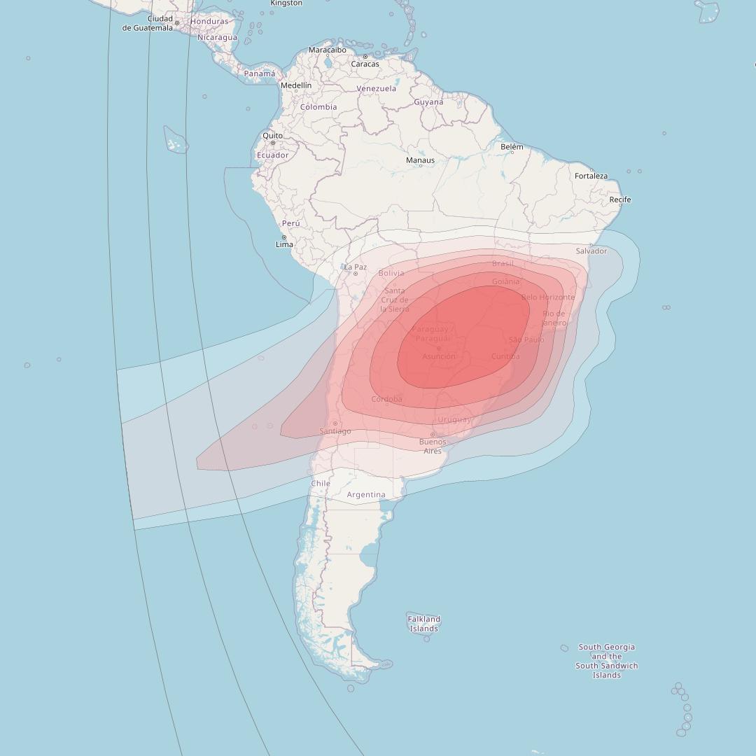 Intelsat 37e at 18° W downlink Ku-band Spot50 User beam coverage map