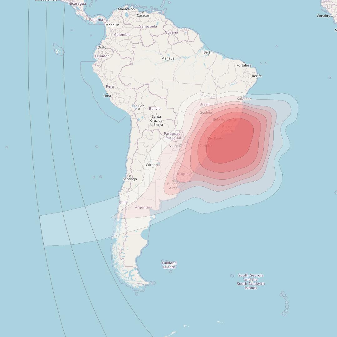 Intelsat 37e at 18° W downlink Ku-band Spot51 User beam coverage map