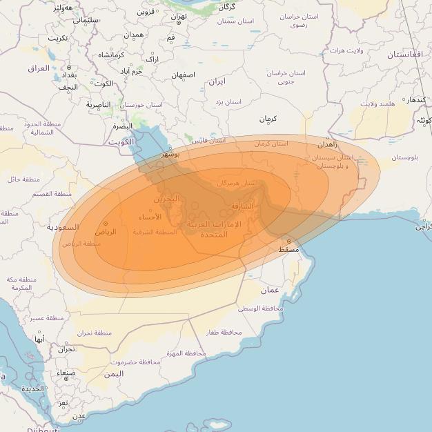 Thor 7 at 1° W downlink Ka-band Spot 23 beam coverage map