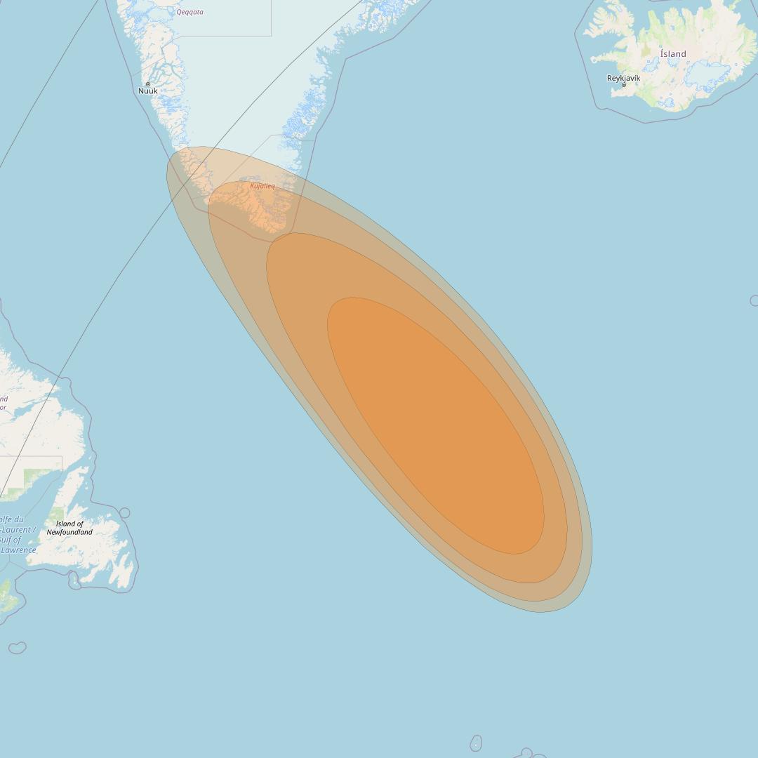 Thor 7 at 1° W downlink Ka-band Spot 29 beam coverage map