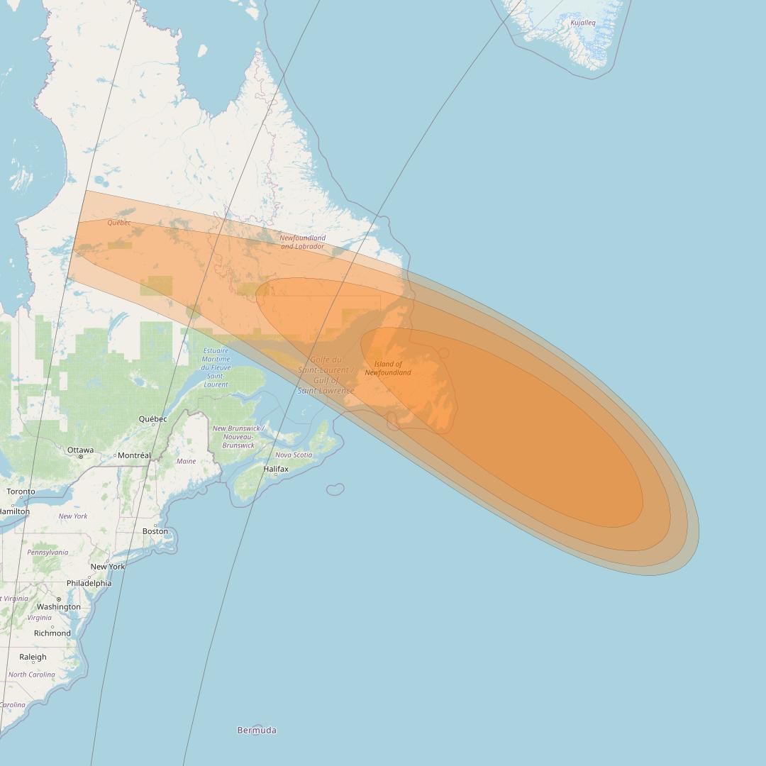 Thor 7 at 1° W downlink Ka-band Spot 30 beam coverage map