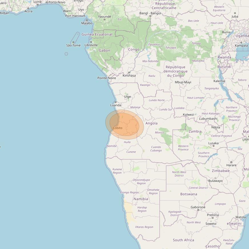 Al Yah 3 at 20° W downlink Ka-band Spot 21 User beam coverage map