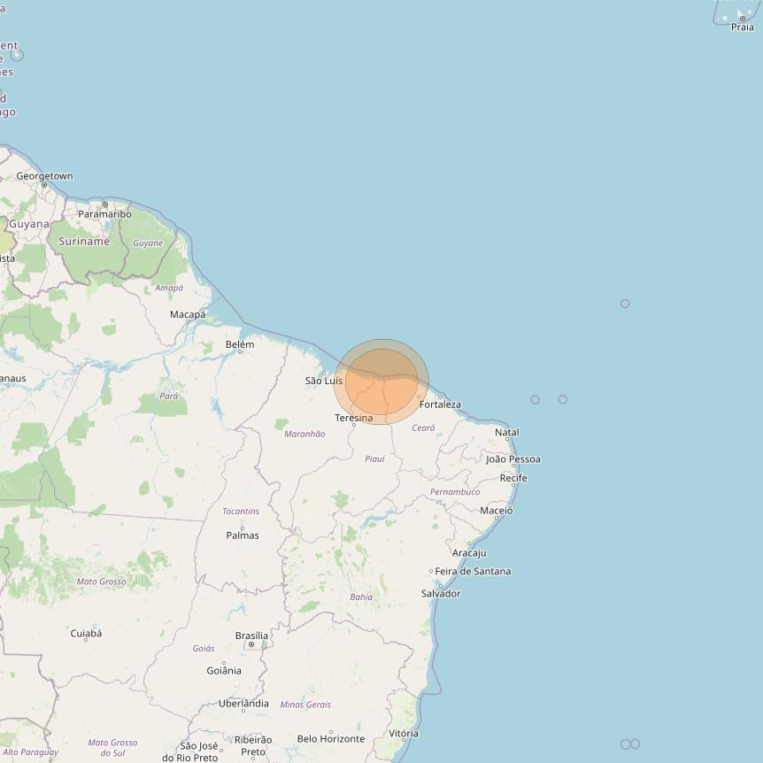 Al Yah 3 at 20° W downlink Ka-band Spot 36 User beam coverage map