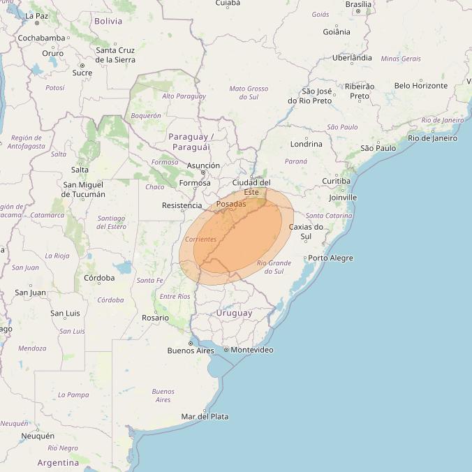 Al Yah 3 at 20° W downlink Ka-band Spot 56 User beam coverage map