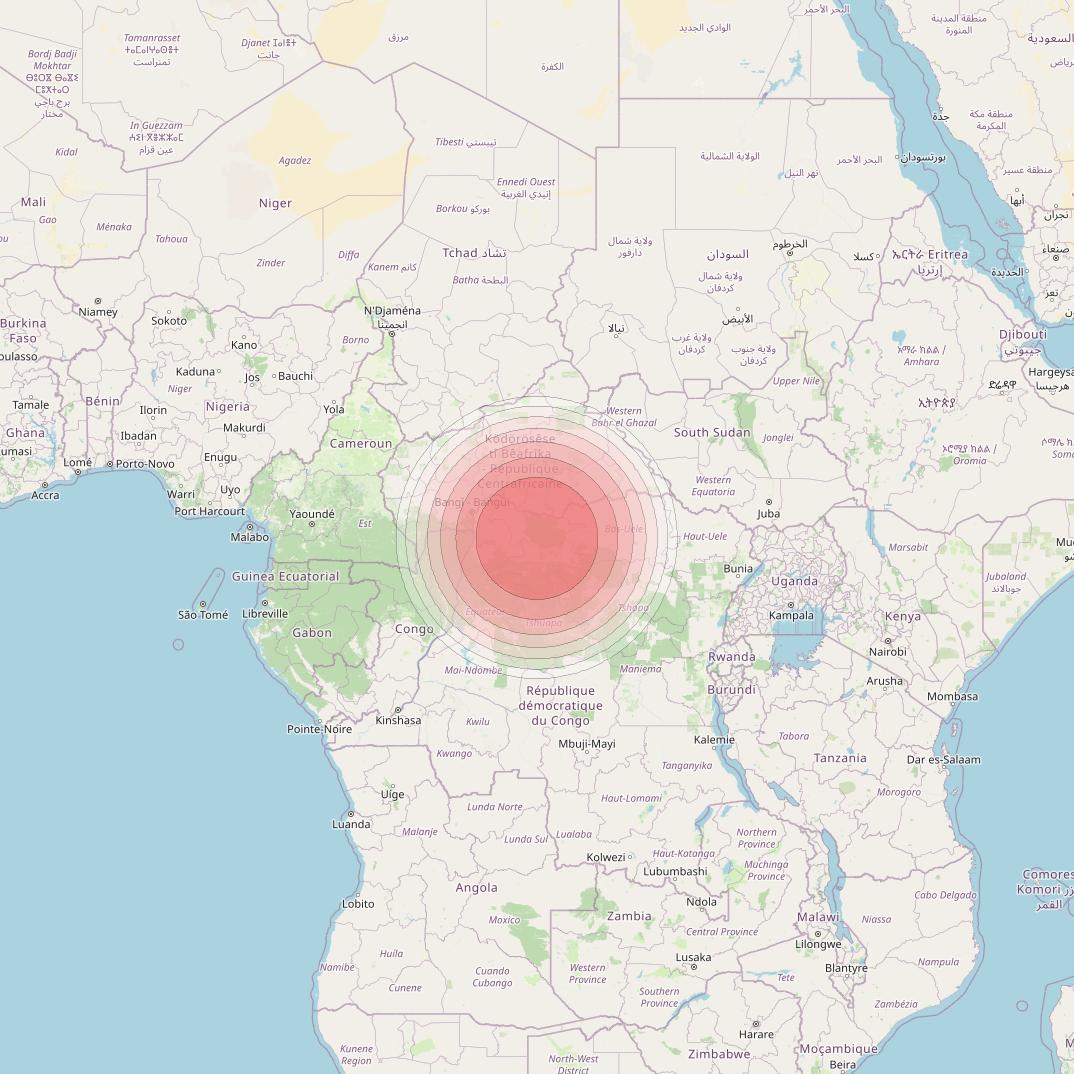 Angosat 2 at 23° E downlink Ku-band S03 User Spot beam coverage map