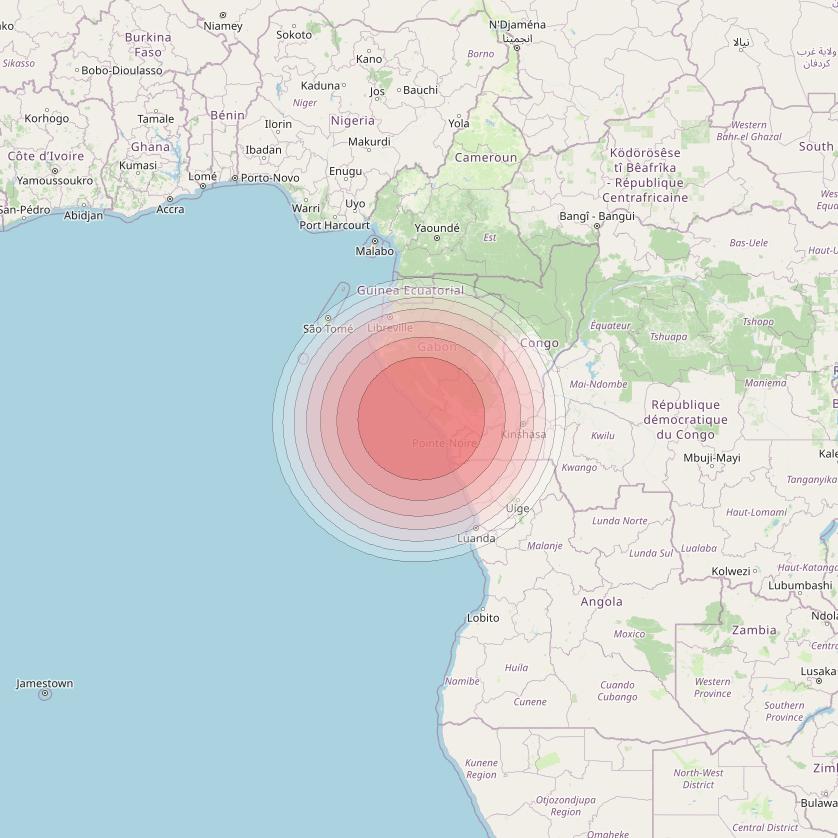 Angosat 2 at 23° E downlink Ku-band S06 User Spot beam coverage map