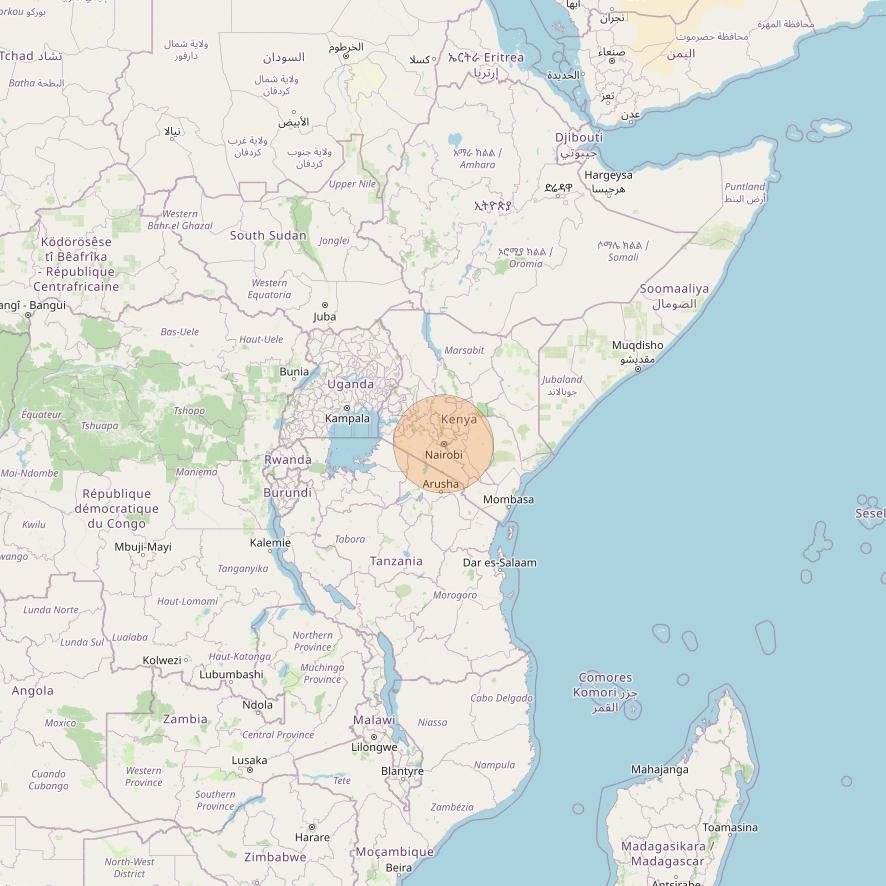 BADR 7 at 26° E downlink Ka-band Spot02 User Spot beam coverage map