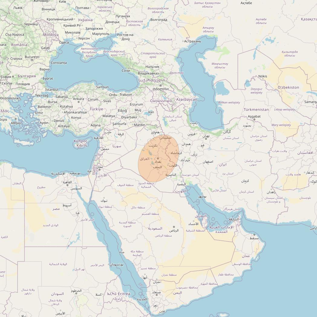 BADR 7 at 26° E downlink Ka-band Spot03 User Spot beam coverage map