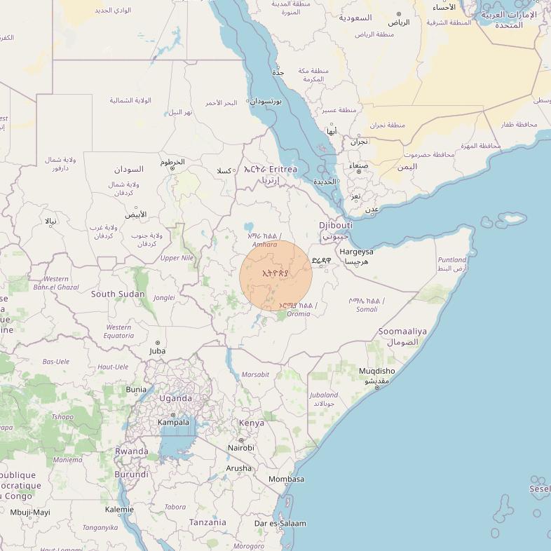 BADR 7 at 26° E downlink Ka-band Spot12A User Spot beam coverage map