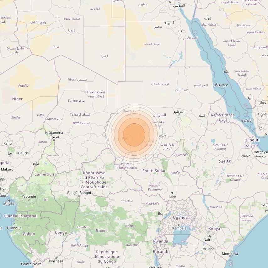 Arabsat 6A at 31° E downlink Ka-band User S01 beam coverage map