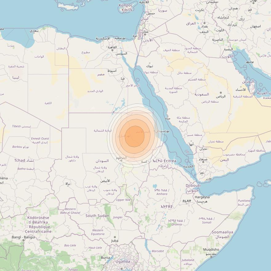 Arabsat 6A at 31° E downlink Ka-band User S02 beam coverage map